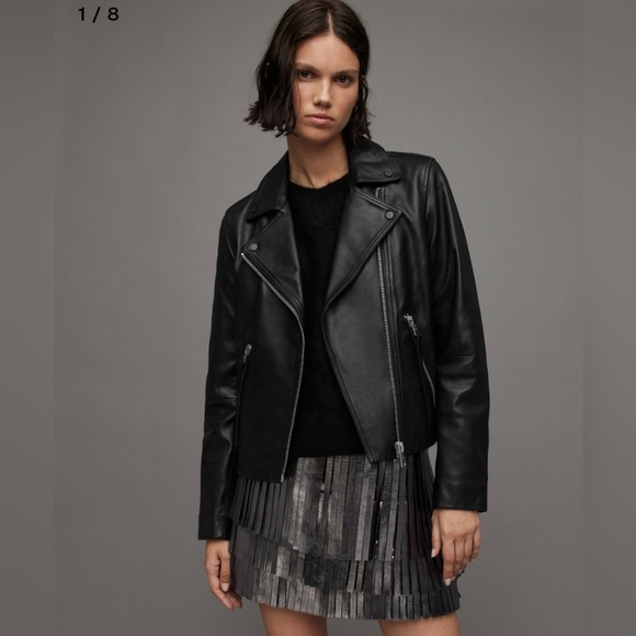 All Saints Dalby Leather Jacket - Picture 2 of 2